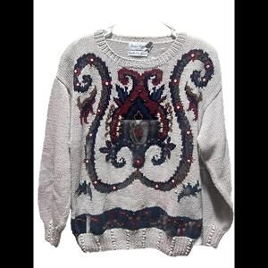 Marisa Christina Ramie Vintage‎ Ornate Floral Boho Cardigan Size Medium